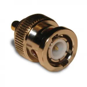 Adapter, BNC Plug to SMB Jack, Straight, PTFE Insulating Material, Brass Body, 50 Ohm Impedance, 4Hz Max Frequency