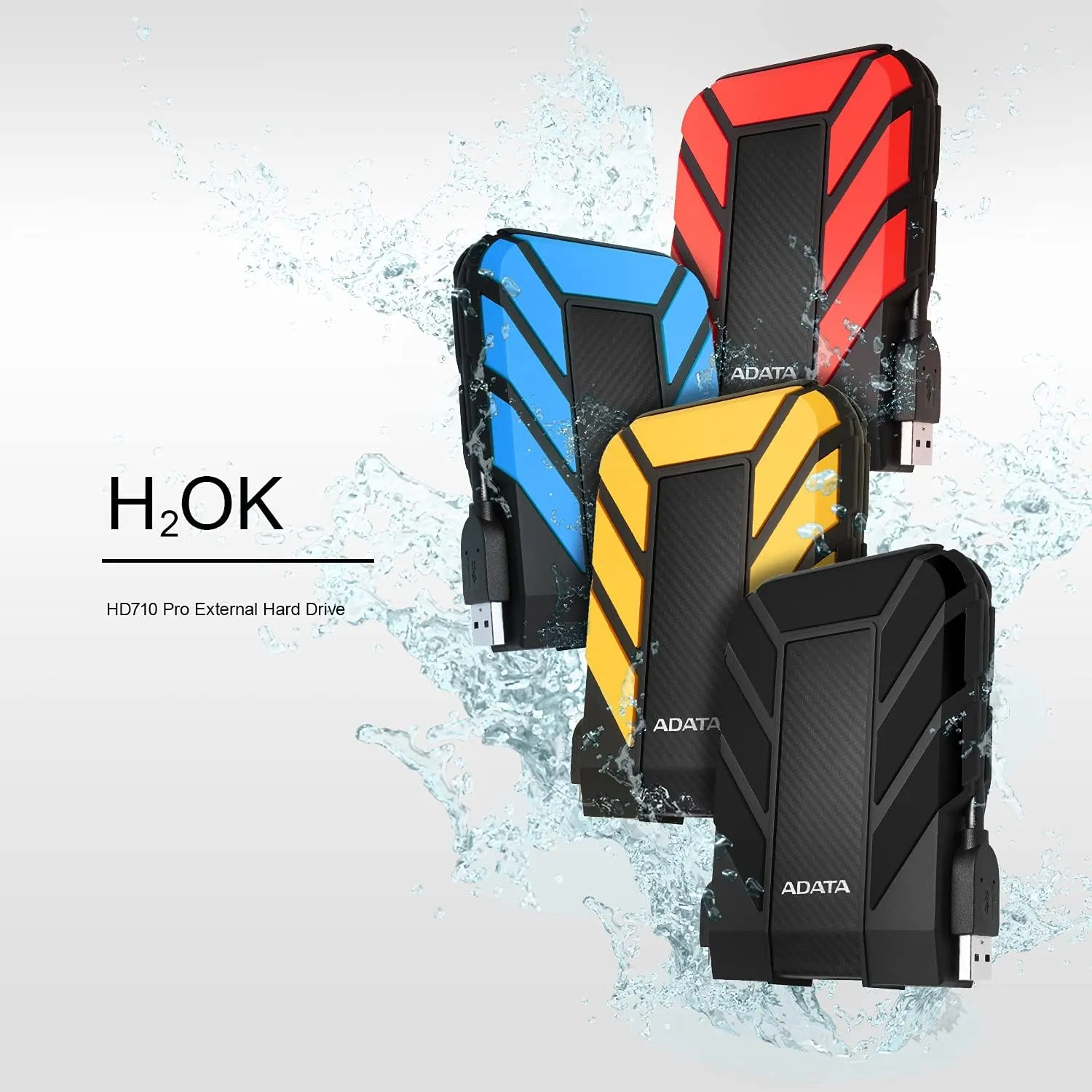 ADATA HD710 Pro 4TB USB 3.1 IP68 Waterproof/Shockproof/Dustproof Ruggedized External Hard Drive, Black (AHD710P-4TU31-CBK)