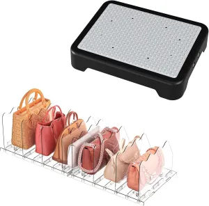 Adjustable Purse Organizers for Closet, Clear Handbag Shelf Dividers Non-Slip Step Stool for Elderly, Indoor/Outdoor Non-Slip Step Platform Assistive Devices for Adults and Elderly