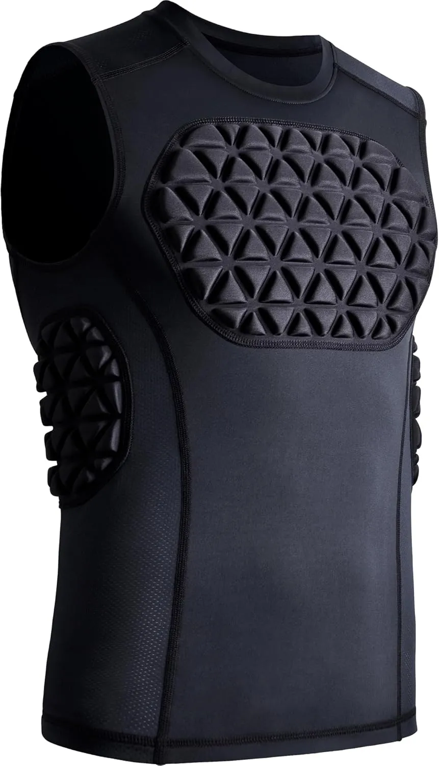 Adults Baseball Chest Rib Protector Padded Compression Shirt Support Softball Football Lacrosse Heart Sternum Guard