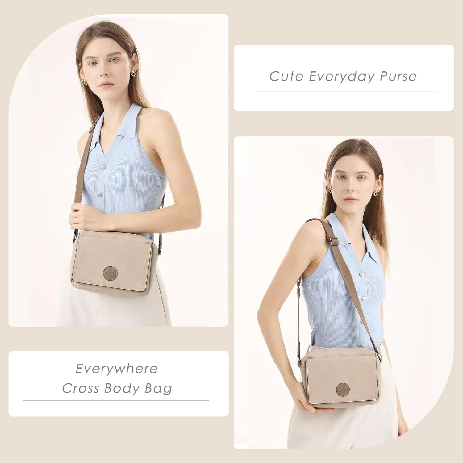 AFKOMST Small Crossbody Purse for Women, Vegan Leather Cross Body Bag and Trendy Shoulder Handbag with Guitar Strap