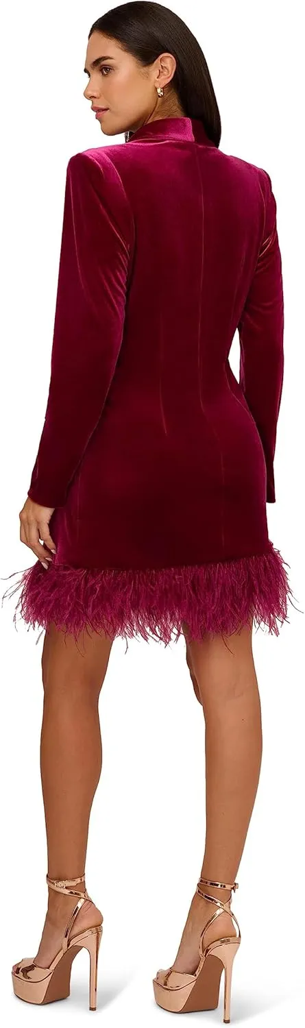 Aidan Mattox Women's Velvet Tuxedo Dress