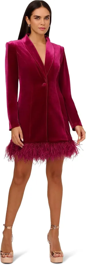 Aidan Mattox Women's Velvet Tuxedo Dress