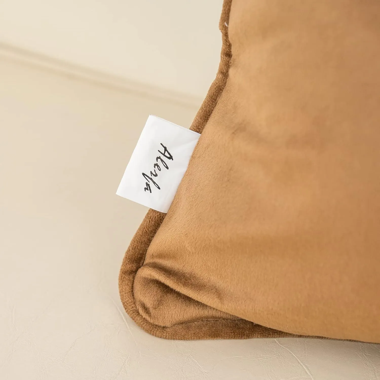 Alerfa Square Pillow Geometric Stripes Embroidery Cut Velvet Cushion Case Luxury Modern Throw Pillow Cover Decorative Pillow for Couch Sofa Living Room Bedroom Car 20 x 20 Inch Brown Gray