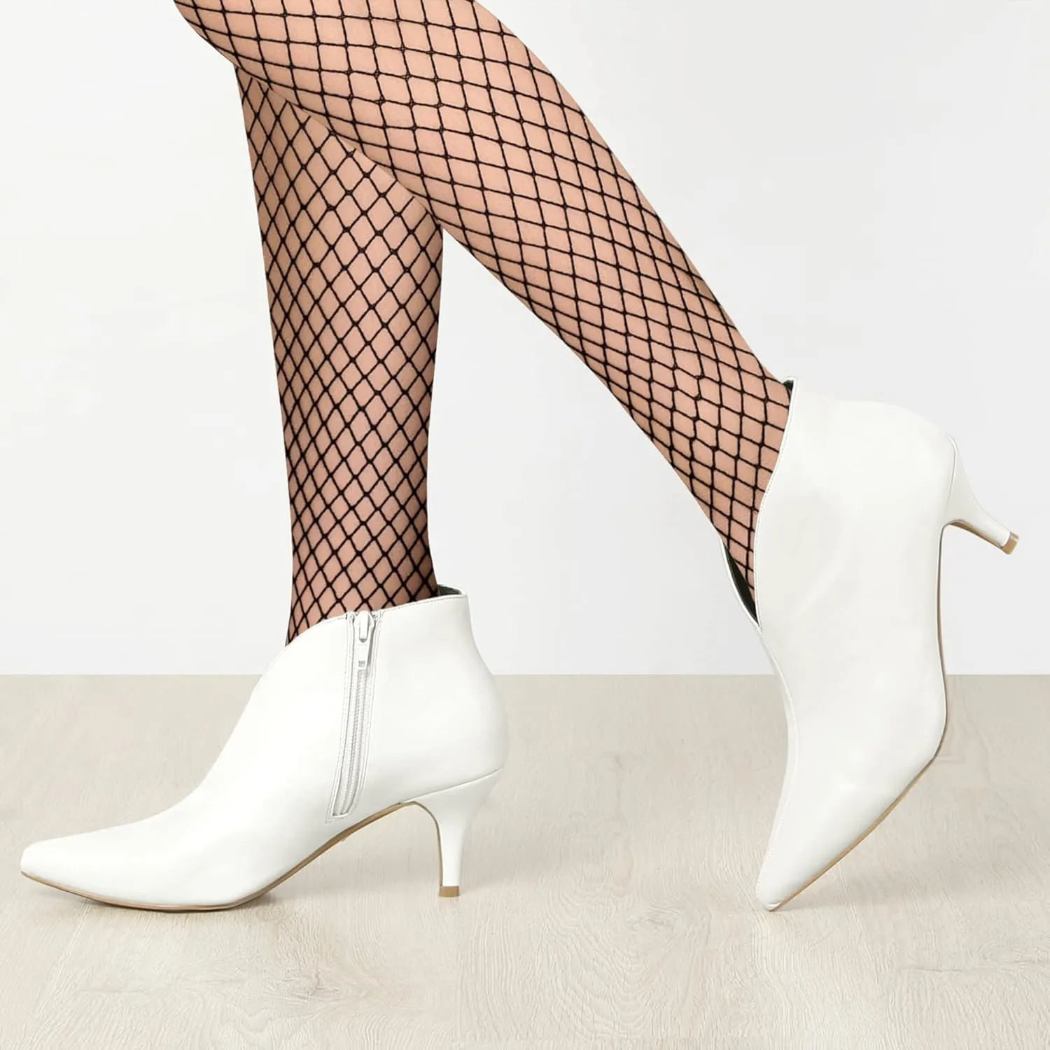 Allegra K Women's Cutout Pointy Toe Stiletto Heels Boots Ankle Booties