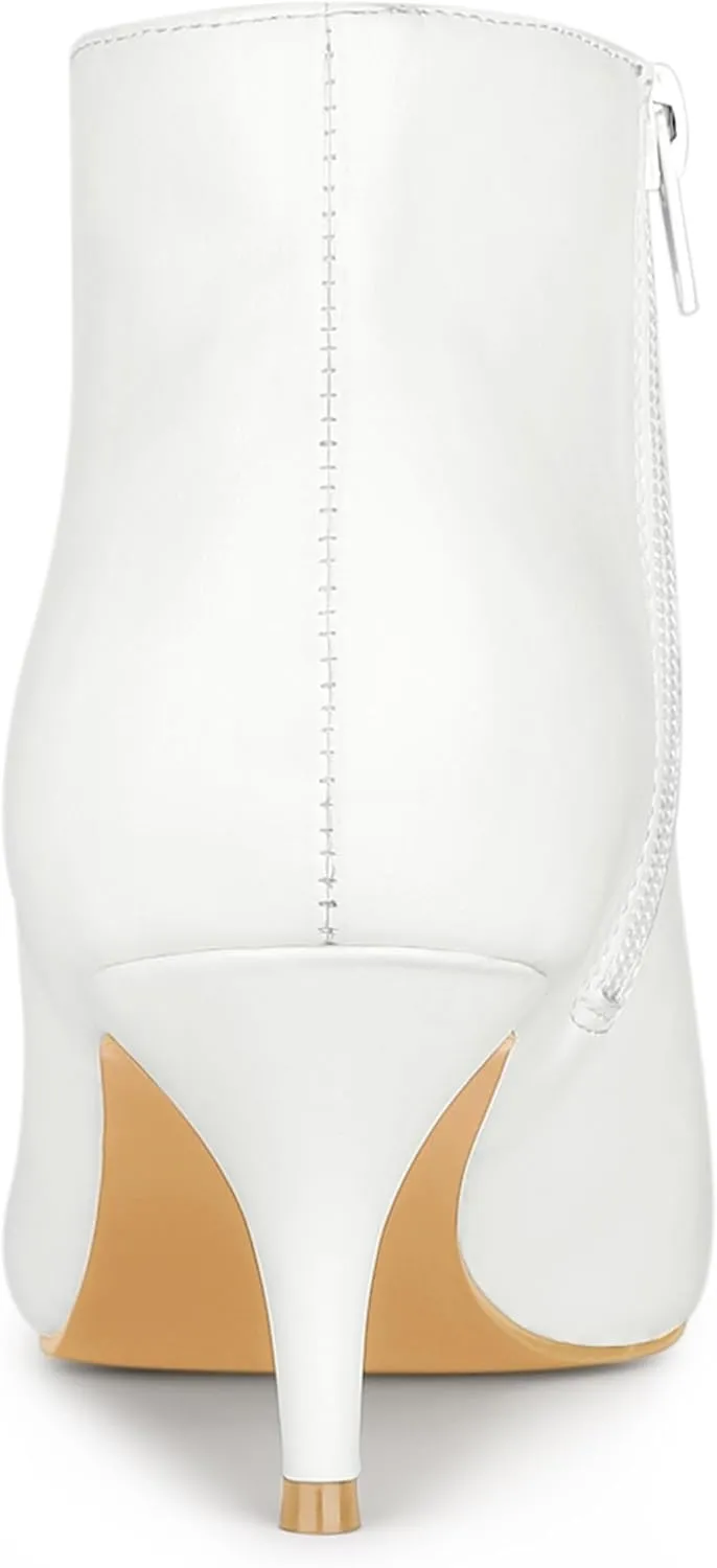 Allegra K Women's Cutout Pointy Toe Stiletto Heels Boots Ankle Booties