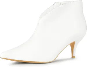 Allegra K Women's Cutout Pointy Toe Stiletto Heels Boots Ankle Booties