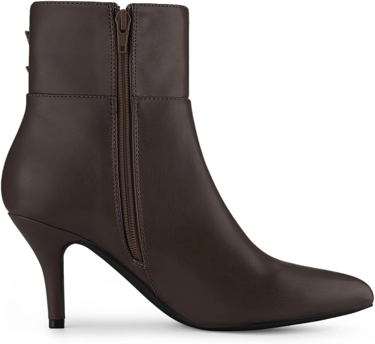 Allegra K Women's Pointed Toe Buckle Stiletto Heels Ankle Boots