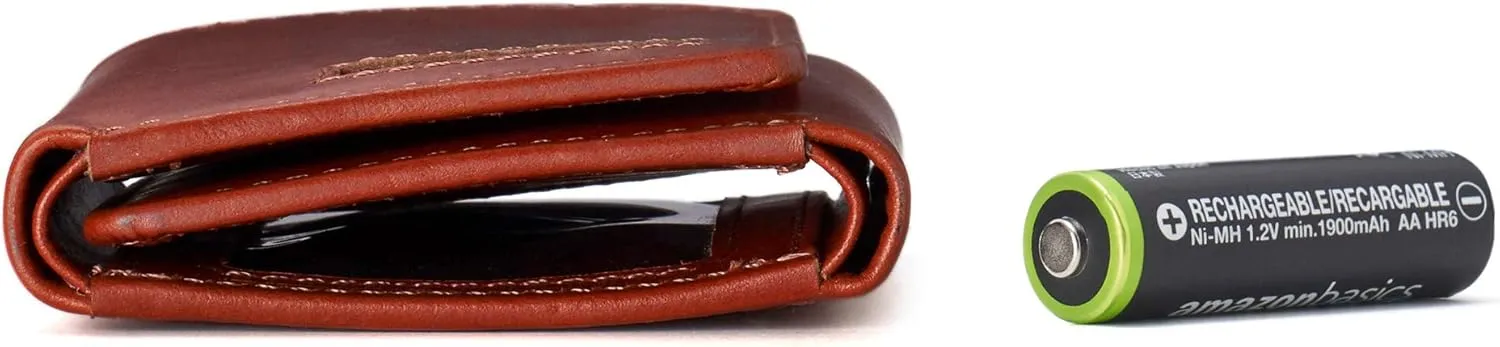 Alpine Swiss Men's Leon RFID Trifold Pocket Wallet – Genuine Leather Wallet for Men, Slim Design with ID Window & Multiple Card Slots, Classic RFID Safe Pocket Wallet in gift box