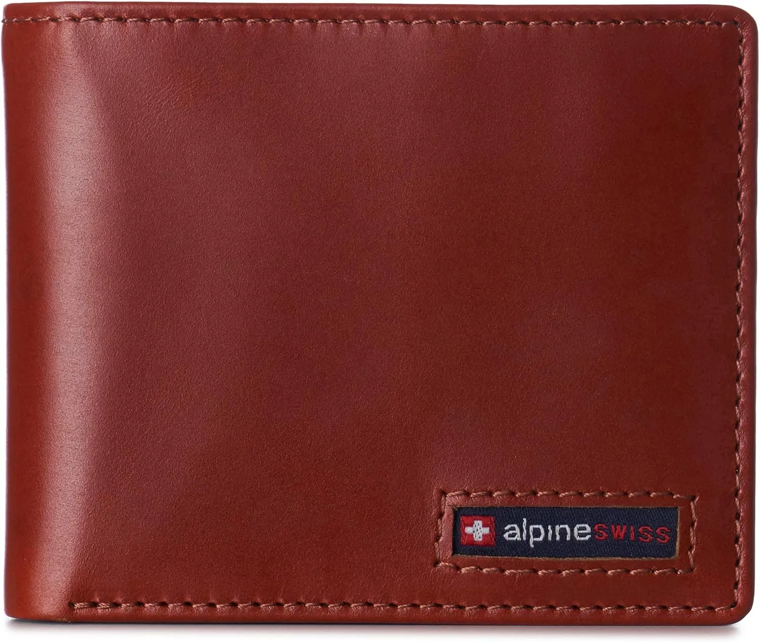 Alpine Swiss Mens Nolan Bifold Commuter Wallet Cowhide Leather RFID Safe Comes in a Gift Box