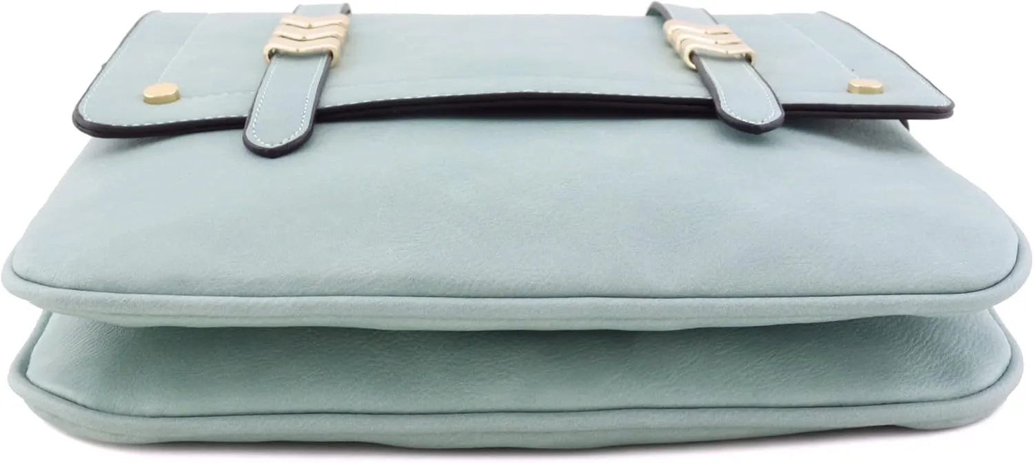 ALYSSA Double Compartment Large Flapover Crossbody Bag