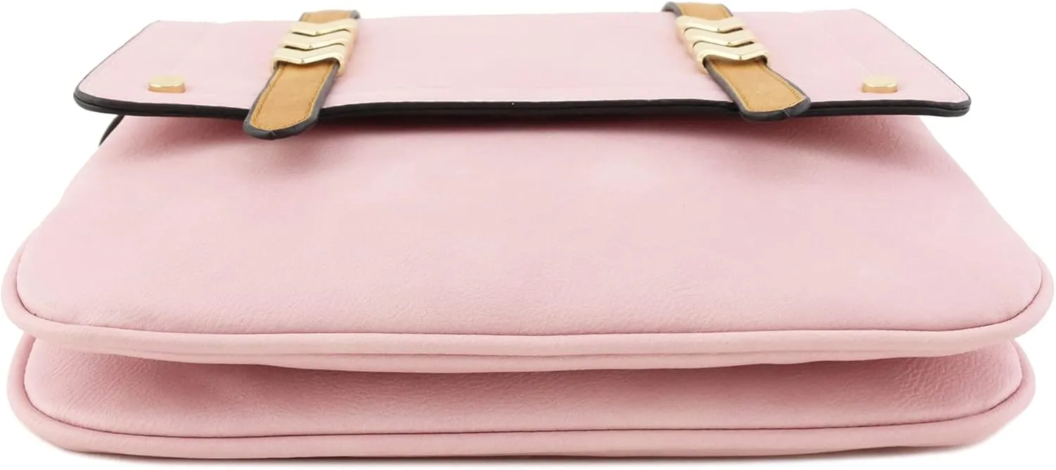 ALYSSA Double Compartment Large Flapover Crossbody Bag