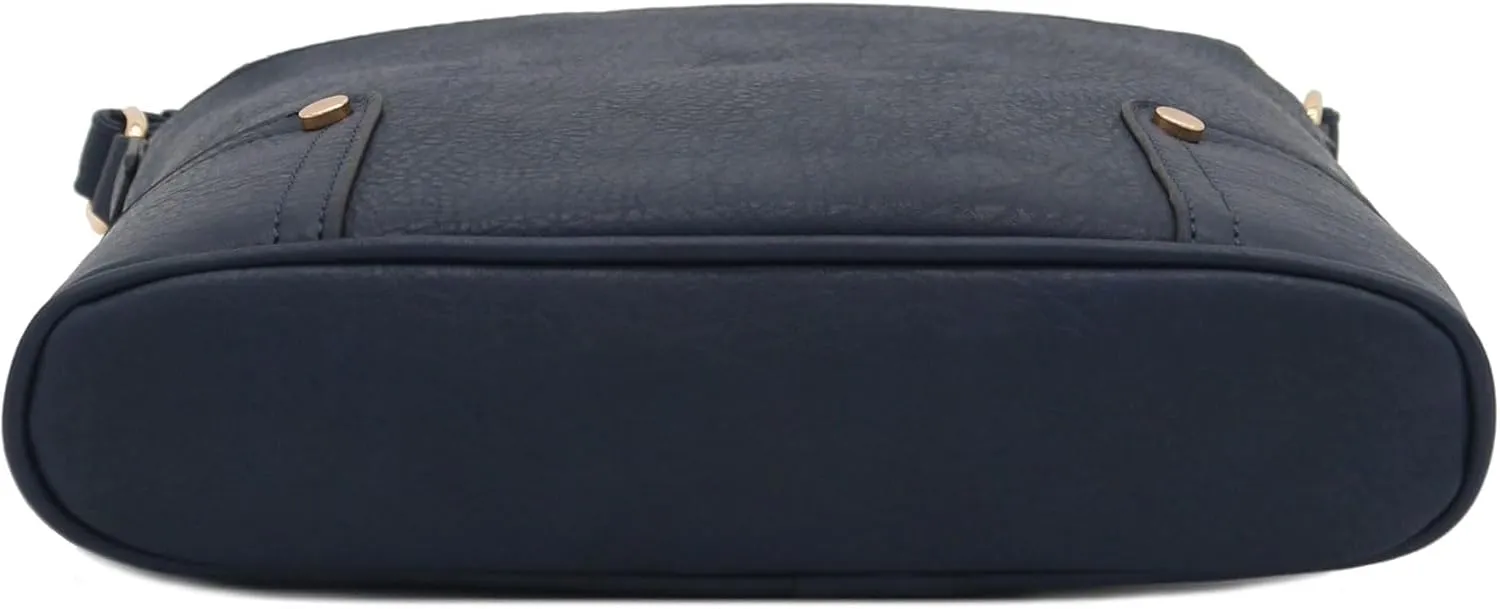 ALYSSA Triple Zip Pocket Large Crossbody Bag