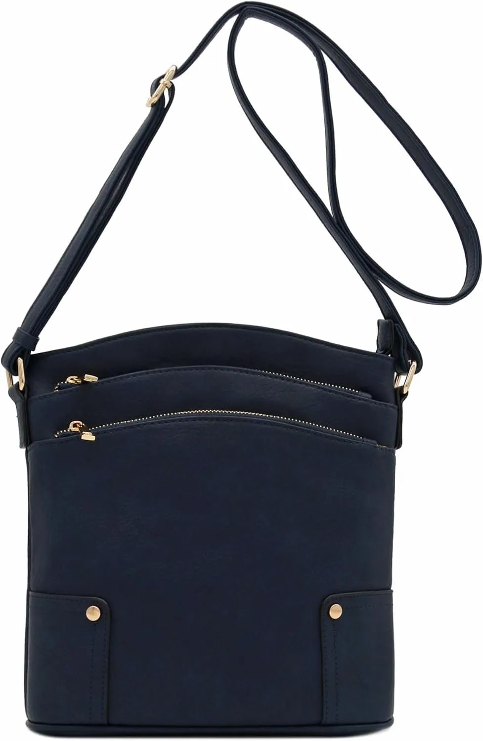 ALYSSA Triple Zip Pocket Large Crossbody Bag