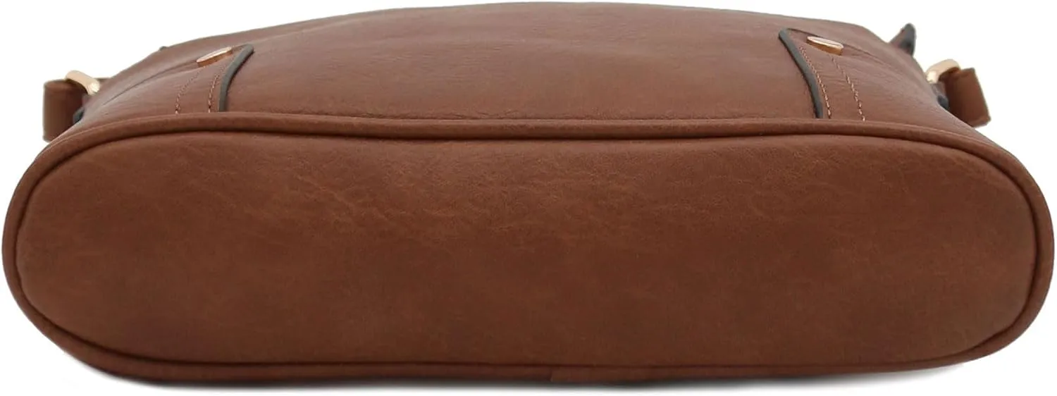 ALYSSA Triple Zip Pocket Large Crossbody Bag