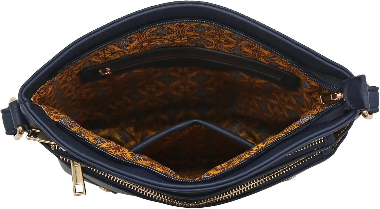ALYSSA Triple Zip Pocket Large Crossbody Bag