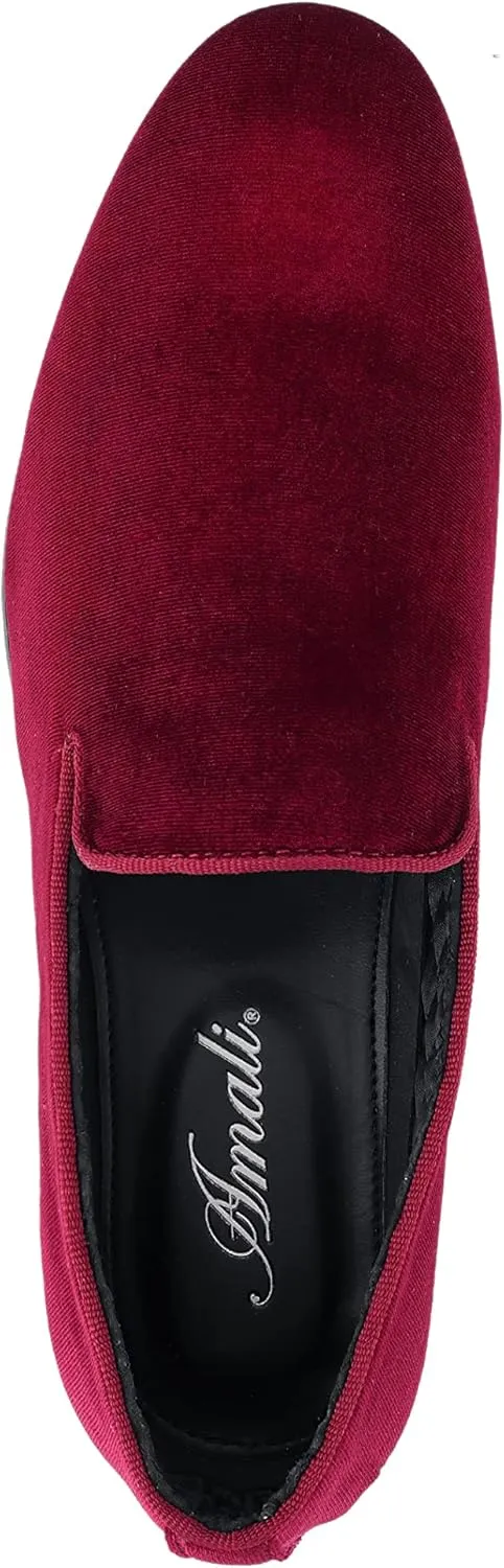 Amali Fishman Men’s Dress Shoes Plush Velvet with a Quilted Design Slip-on Driver Shoes for Men Velvet Loafers The Original Smoking Men Tuxedo Slipper Shoes