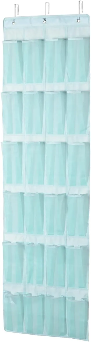 Amazon Basics Over the Door Organizer with 24 Pockets - Jade Green