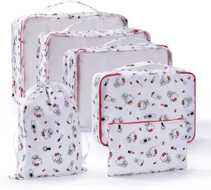 AmBealla 6 Set Travel Organizers for Luggage Compression Packing Cubes Set, Waterproof Cute Twill Travel Organizer Bags Packing Cubes for Clothes, Suitcase for Lady
