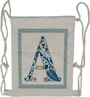 Ambesonne Letter a Drawstring Backpack, Geometric Framework, Sackpack Bag