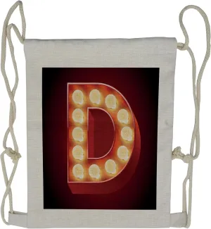 Ambesonne Letter D Drawstring Backpack, D Electricity, Sackpack Bag