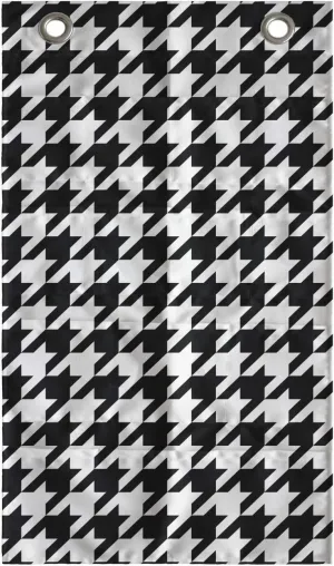 Ambesonne Modern Hanging Pocket Organizer, Illustration of Bizarre Shapes Houndstooth Inspired Graphics, Printed Polyester Storage Bag with Pockets, 21" x 31", Charcoal Grey and White