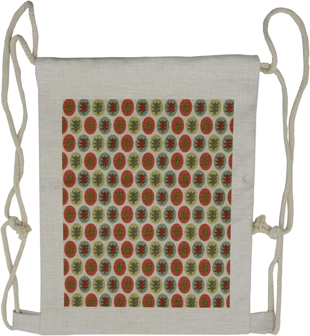 Ambesonne Tree Drawstring Backpack, Abstract Spruces Xmas, Sackpack Bag