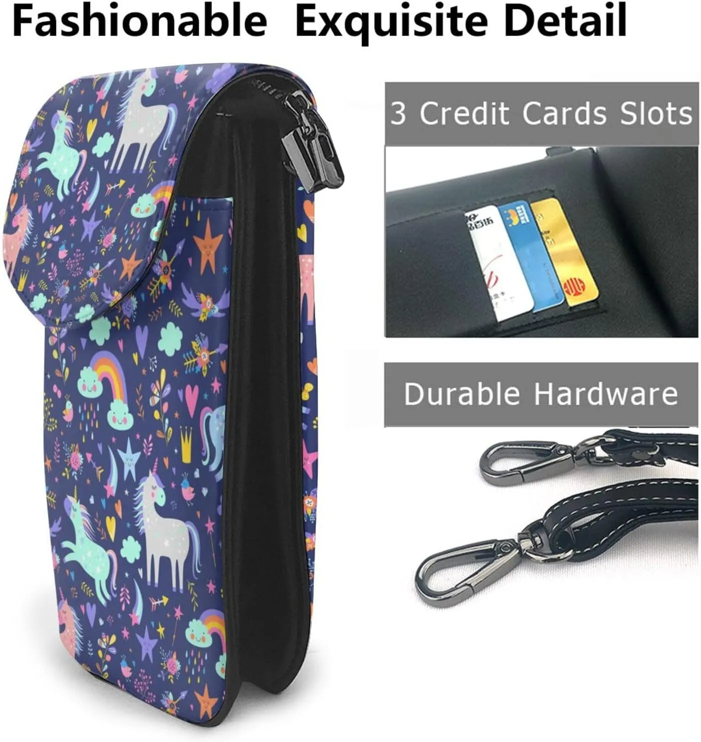 AMRANDOM Leather Small Crossbody Bags Cell Phone Bag Wallet Purses Adjustable Strap