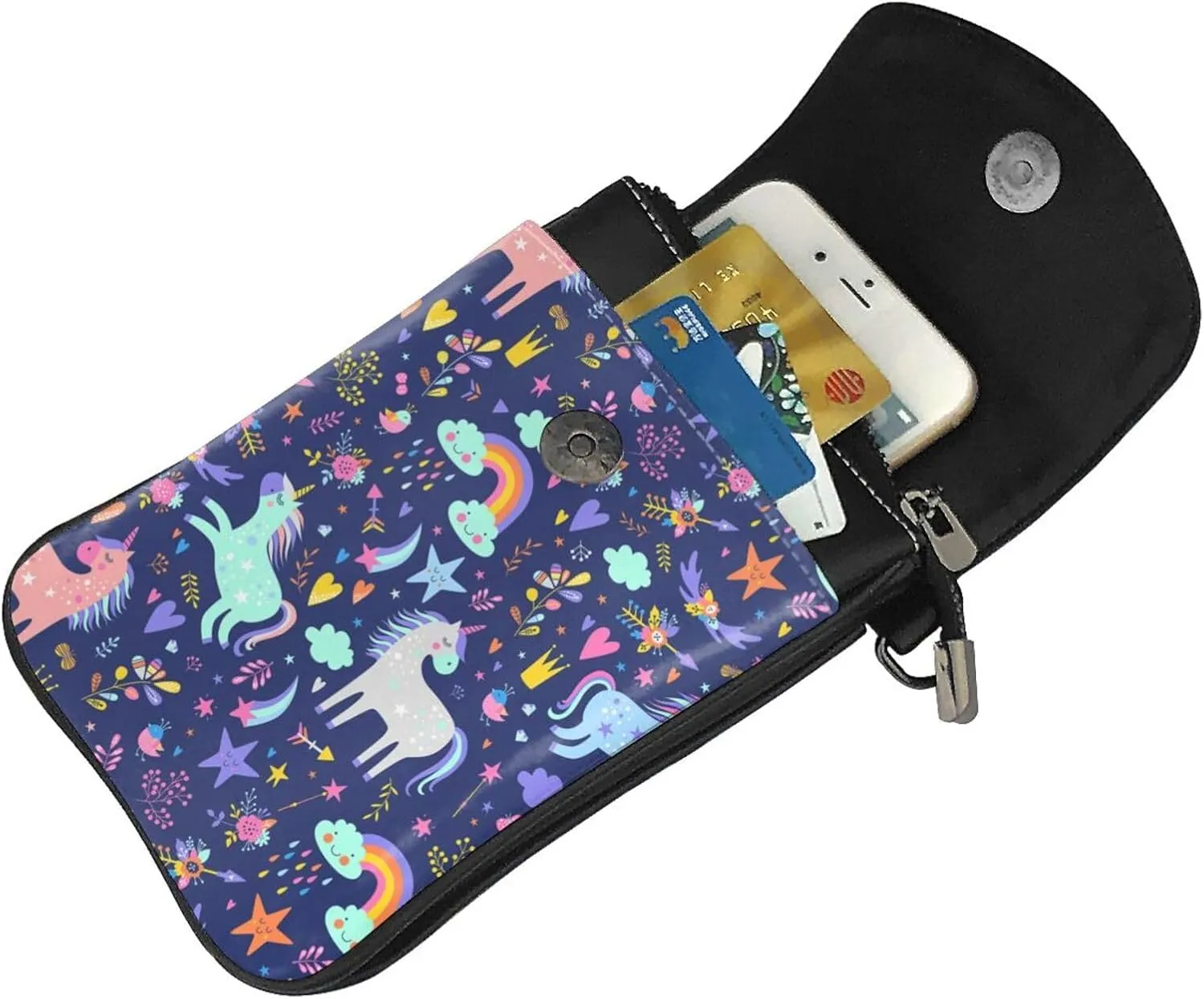 AMRANDOM Leather Small Crossbody Bags Cell Phone Bag Wallet Purses Adjustable Strap