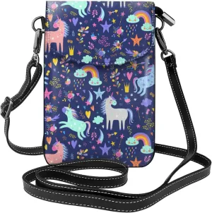 AMRANDOM Leather Small Crossbody Bags Cell Phone Bag Wallet Purses Adjustable Strap