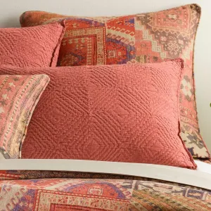 Anatolia Linen Duvet Sham, Standard Size, Yellow/Orange/Brown Graphic Pattern