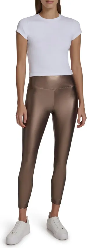 Andrew Marc Women's Shiny High Rise Leggings Bottoms