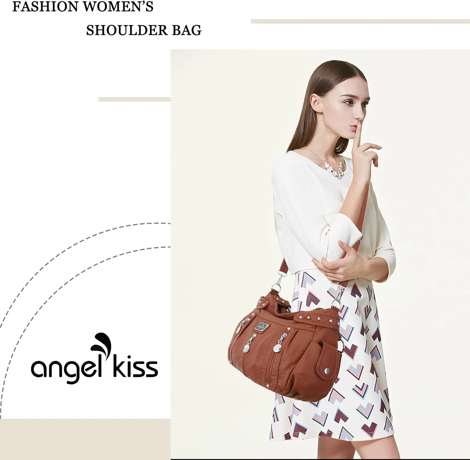 Angelkiss Large Purses and Handbags for Women Washed Faux Leather Crossbody Hobo Satchel Shoulder Handbag Tote Purse