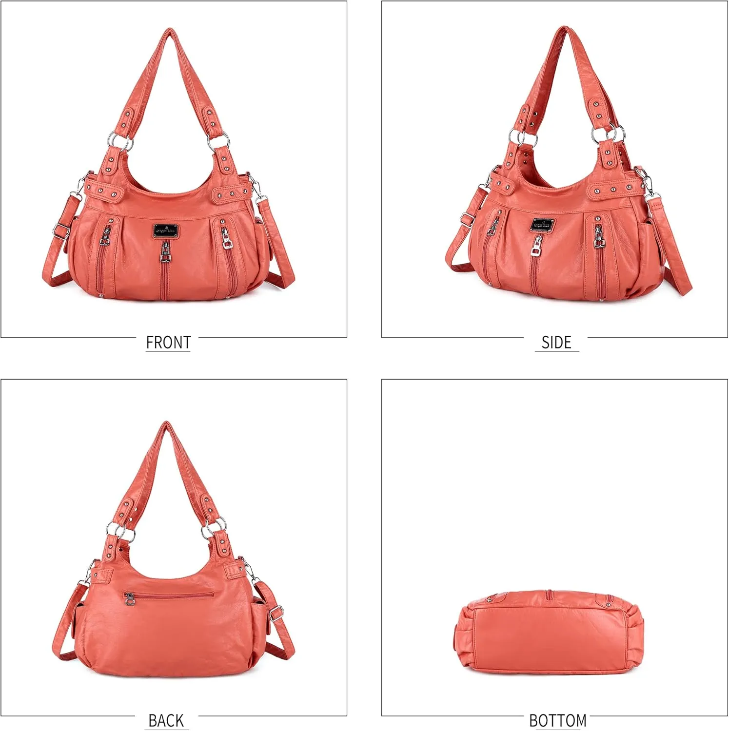 Angelkiss Large Purses and Handbags for Women Washed Faux Leather Crossbody Hobo Satchel Shoulder Handbag Tote Purse