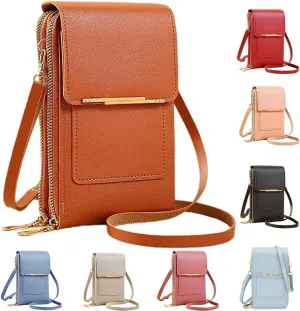 Anti-Theft Leather Bag,Small Crossbody Cell Phone Purse Wallet for Women,RFID Block Phone Purse Crossbody with Shoulder Strap