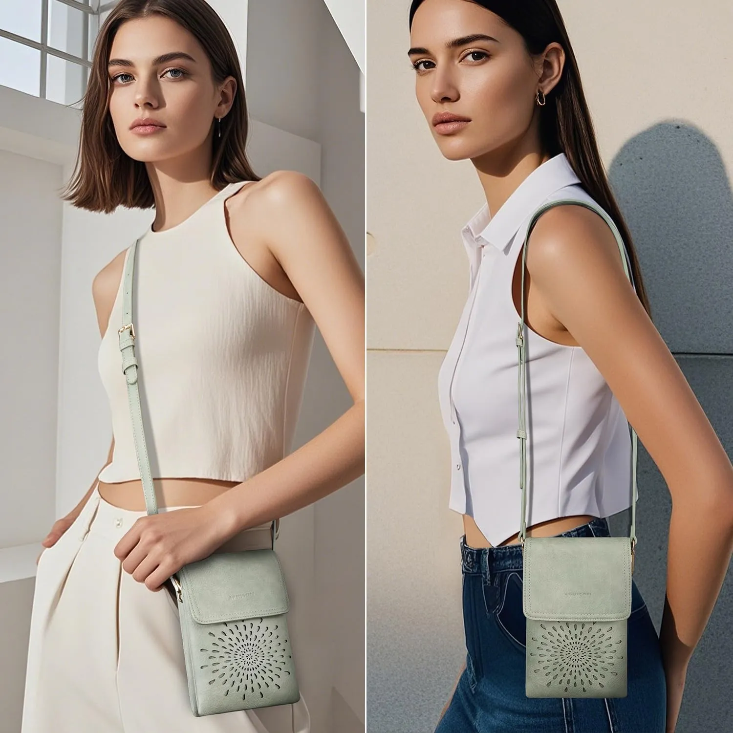 APHISON Small Crossbody Bags for Women Trendy, Leather Crossbody Phone Purses Handbags with Adjustable Strap