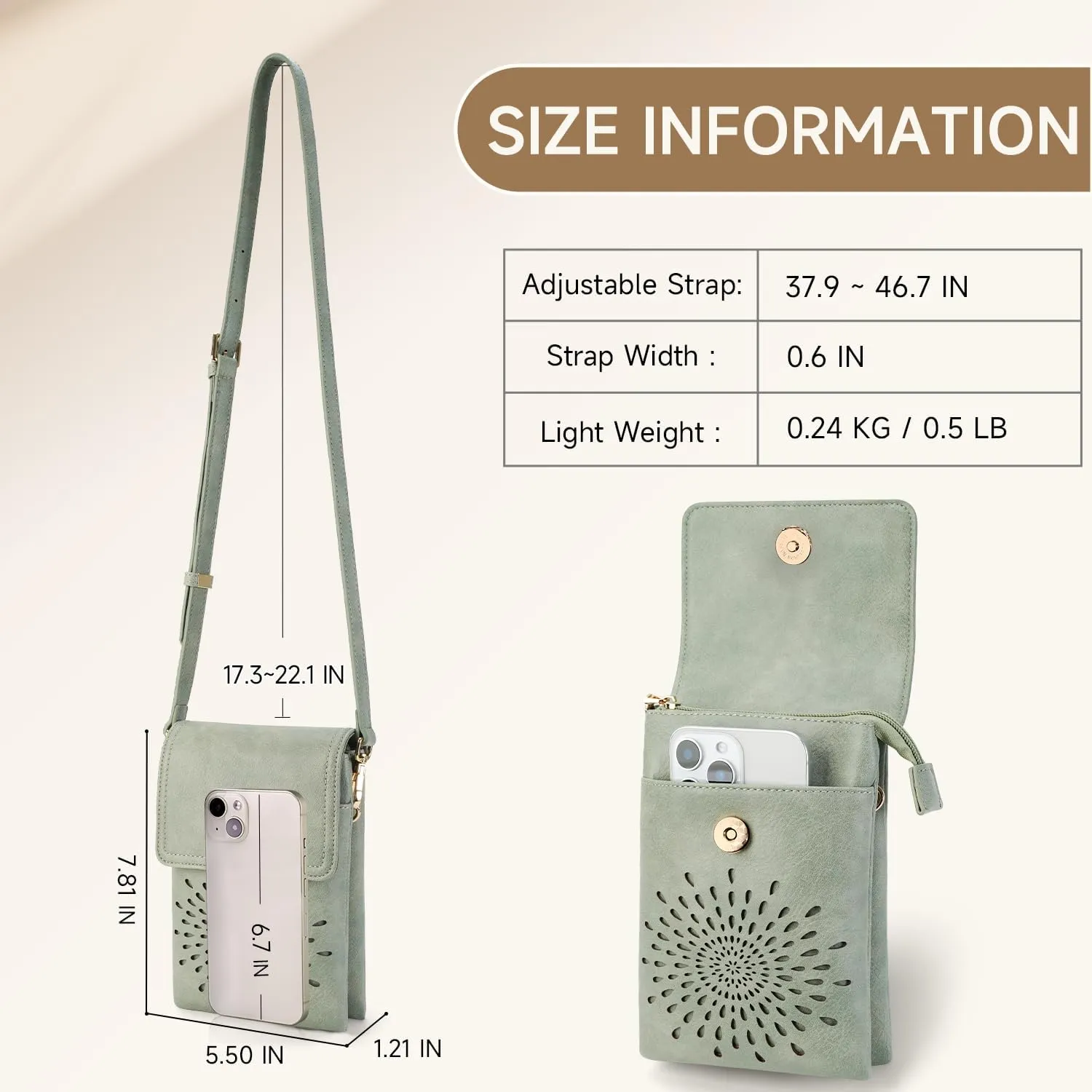 APHISON Small Crossbody Bags for Women Trendy, Leather Crossbody Phone Purses Handbags with Adjustable Strap