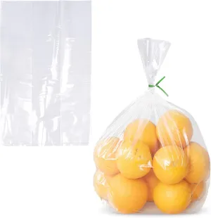 APQ Clear Gusseted Poly Bags, 10 x 8 x 20 Inches. Pack of 1000 Waterproof Side Gusseted Plastic Bags with Open Top. 2 Mil Thick Flat Bottom Clear Bag for Packaging Popcorn, Cookies, Bread
