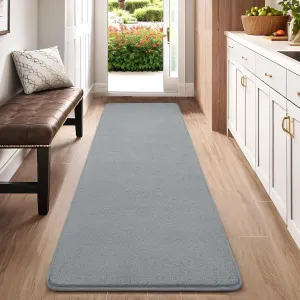 AROGAN Shag Runner Rug for Hallways, 2x6 Feet Washable Rugs with Memory Foam for Bedroom, Entryway Indoor Fluffy Throw Rug for Bedside Living Room Kids Girls Nursery Dorm Room Decor, Grey
