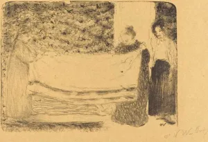 Art Print : Edouard Vuillard, Folding The Linen (Le pliage du linge), 1893, Historic Wall Décor : 44in x 30in