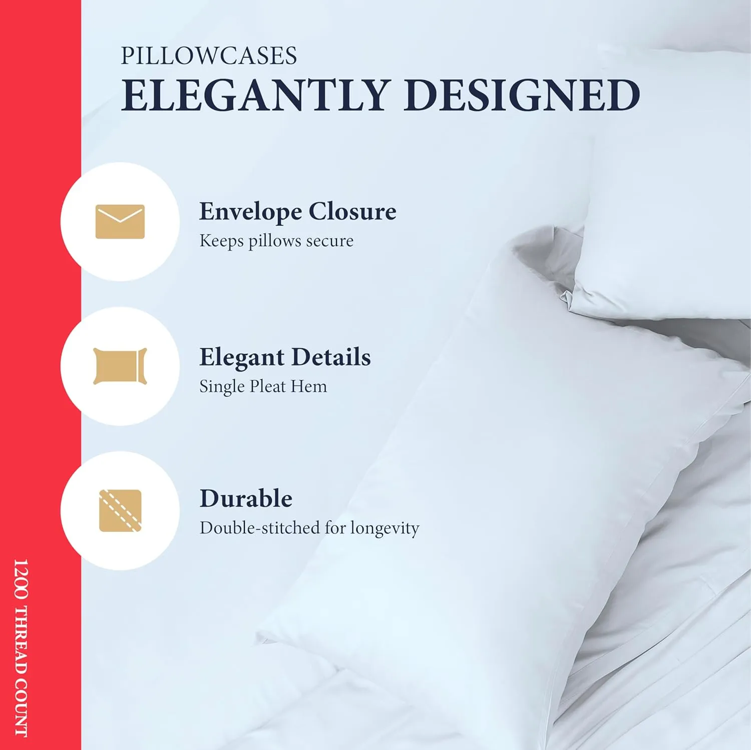 Ashton Sheets 100% Egyptian Cotton Sheets Queen Size - 1200 Thread Count 4 PC Queen Sheet Set Egyptian Cotton, Sateen Luxury Sheets Queen Size, High Thread Count Sheets, 17" Deep Pocket - Light Blue