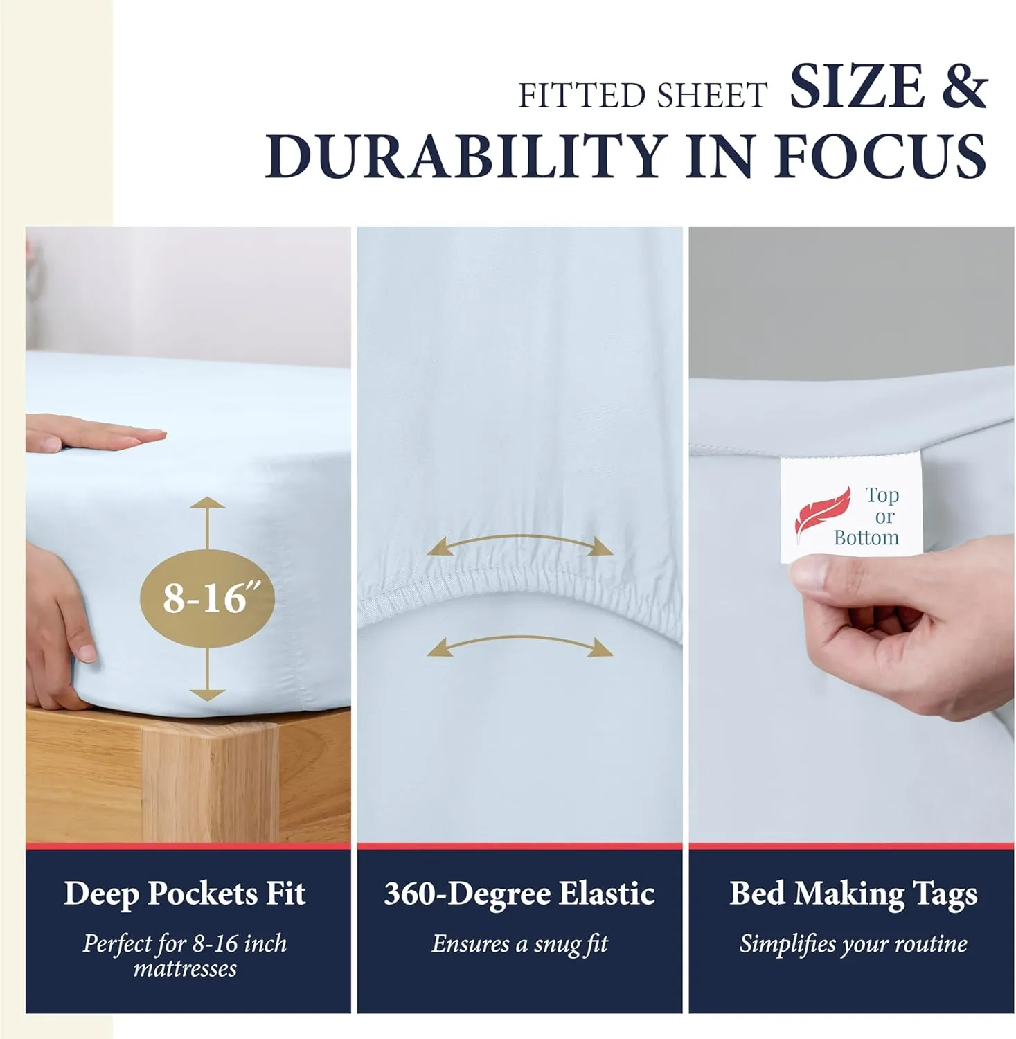 Ashton Sheets 100% Egyptian Cotton Sheets Queen Size - 1200 Thread Count 4 PC Queen Sheet Set Egyptian Cotton, Sateen Luxury Sheets Queen Size, High Thread Count Sheets, 17" Deep Pocket - Light Blue