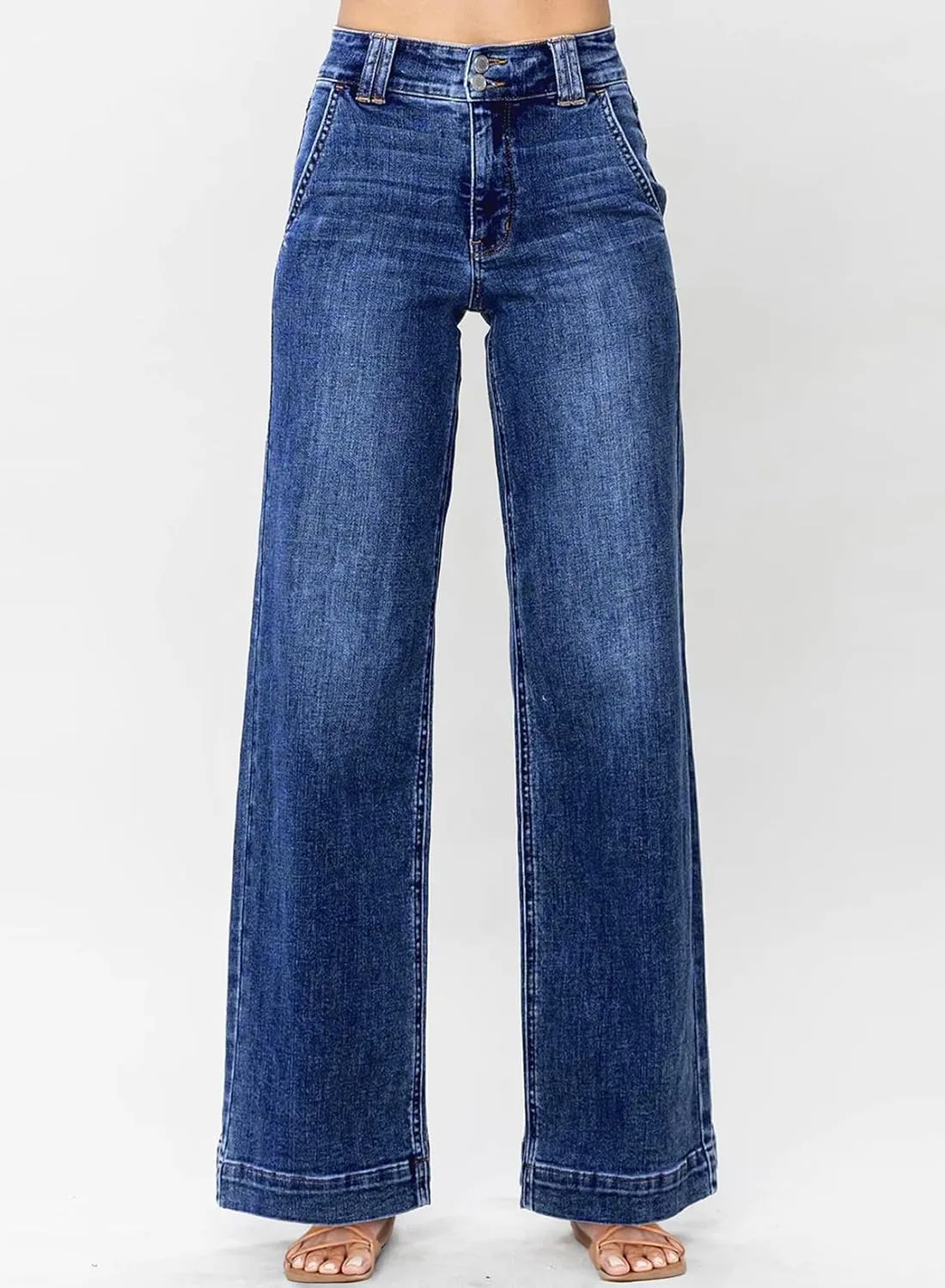 Astylish Jeans for Women Wide Leg High Waisted Stretchy Straight Leg Jean Baggy Trendy 2025 Denim Pants with Slanted Pockets