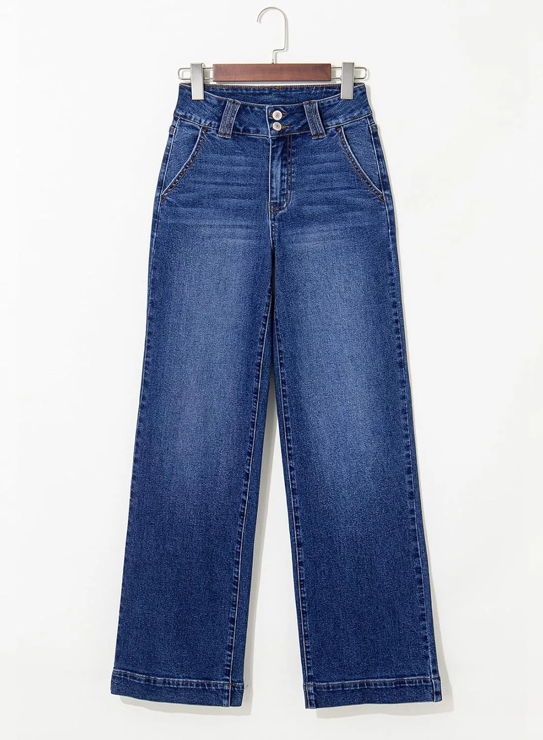 Astylish Jeans for Women Wide Leg High Waisted Stretchy Straight Leg Jean Baggy Trendy 2025 Denim Pants with Slanted Pockets