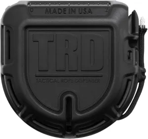 Atwood Rope MFG Tactical 550 Paracord Parachute Cord Rope Dispenser Black 50ft Spool TRD | Cutting Blade, Belt Clip, Cord Grip, View Port, Integrated Ruler