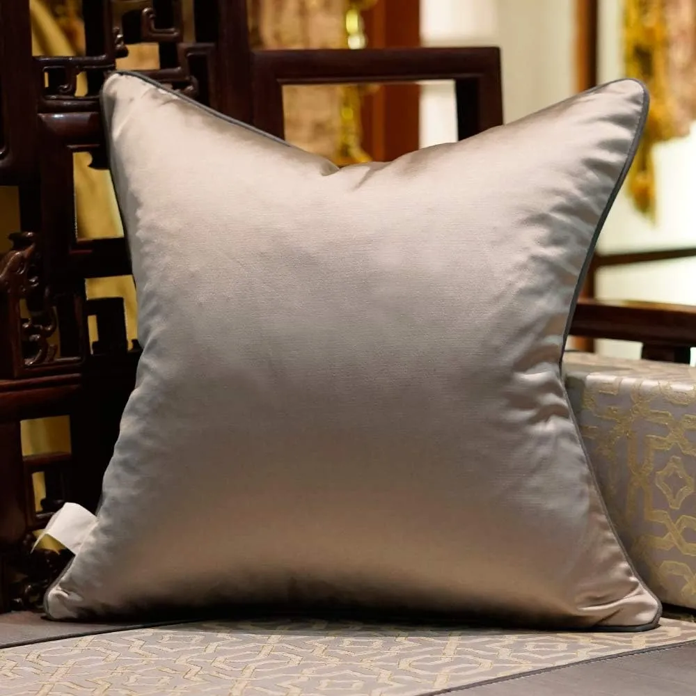 Avigers 24 x 24 Inches Chinese Style Grey Splash-Ink Cushion Cases Luxury Throw Pillow Covers Decorative Pillows for Couch Living Room Bedroom Car 60 x 60cm