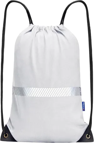 AYKRM White Drawstring Backpack Bag work Sackpack