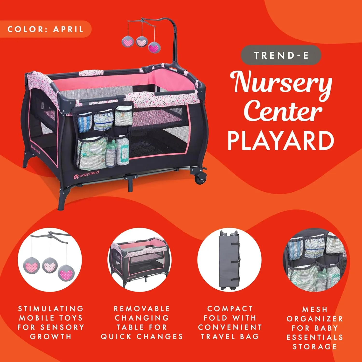 Baby Trend Trend-E Nursery Center® Playard, April
