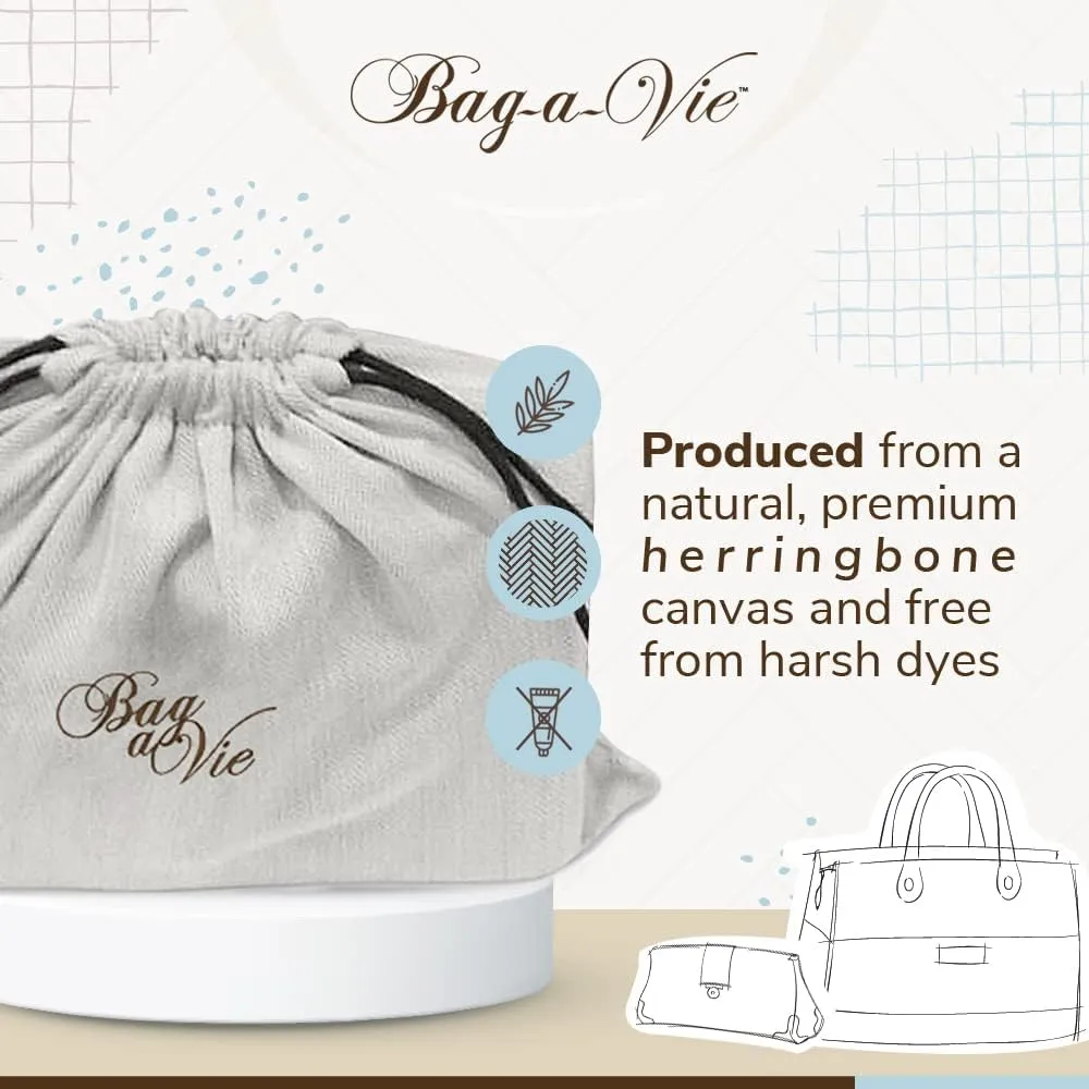Bag-a-Vie Canvas Dust Bags - Handbag Closet & Travel Storage Organizer, Petite (17”x14)