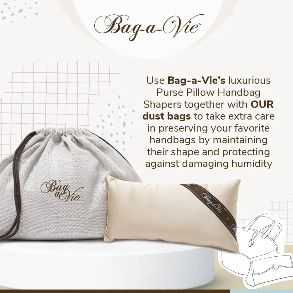 Bag-a-Vie Canvas Dust Bags - Handbag Closet & Travel Storage Organizer, Petite (17”x14)